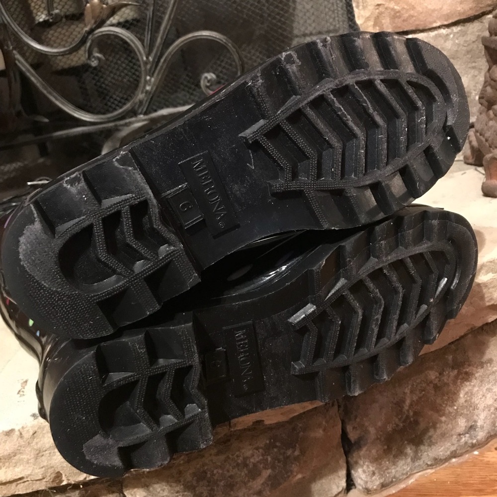 Merona Black with Polka Dots Rain Boots Size 6 - Picture 7 of 8